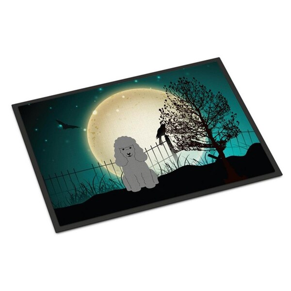 Carolines Treasures Halloween Scary Poodle Silver Indoor or Outdoor Mat, 24 x 0.25 x 36 in. BB2258JMAT - main